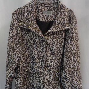JM Collection Leopard Rain Coat